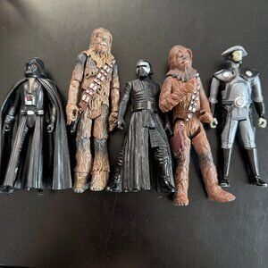 Lot 5 Star Wars Figures 4in Darth Vador Figure Chewbacca And More